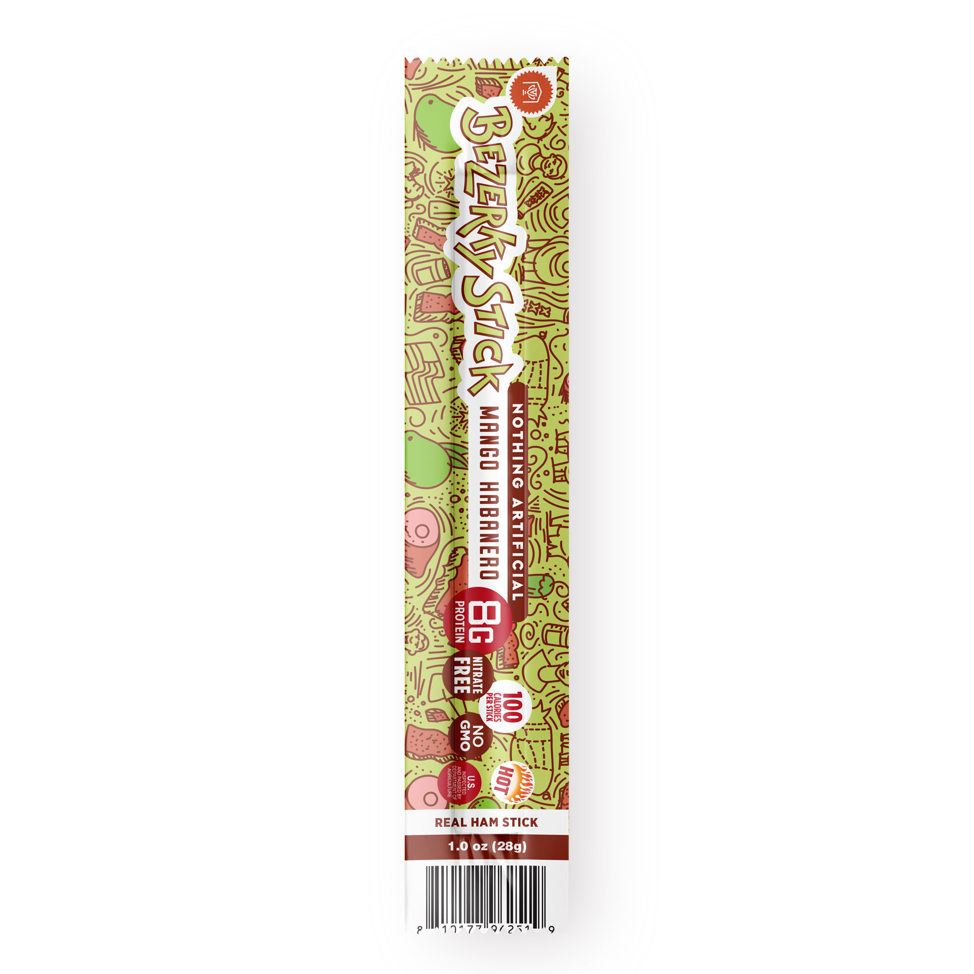 Bezerky Stick Mango Habanero meat stick package