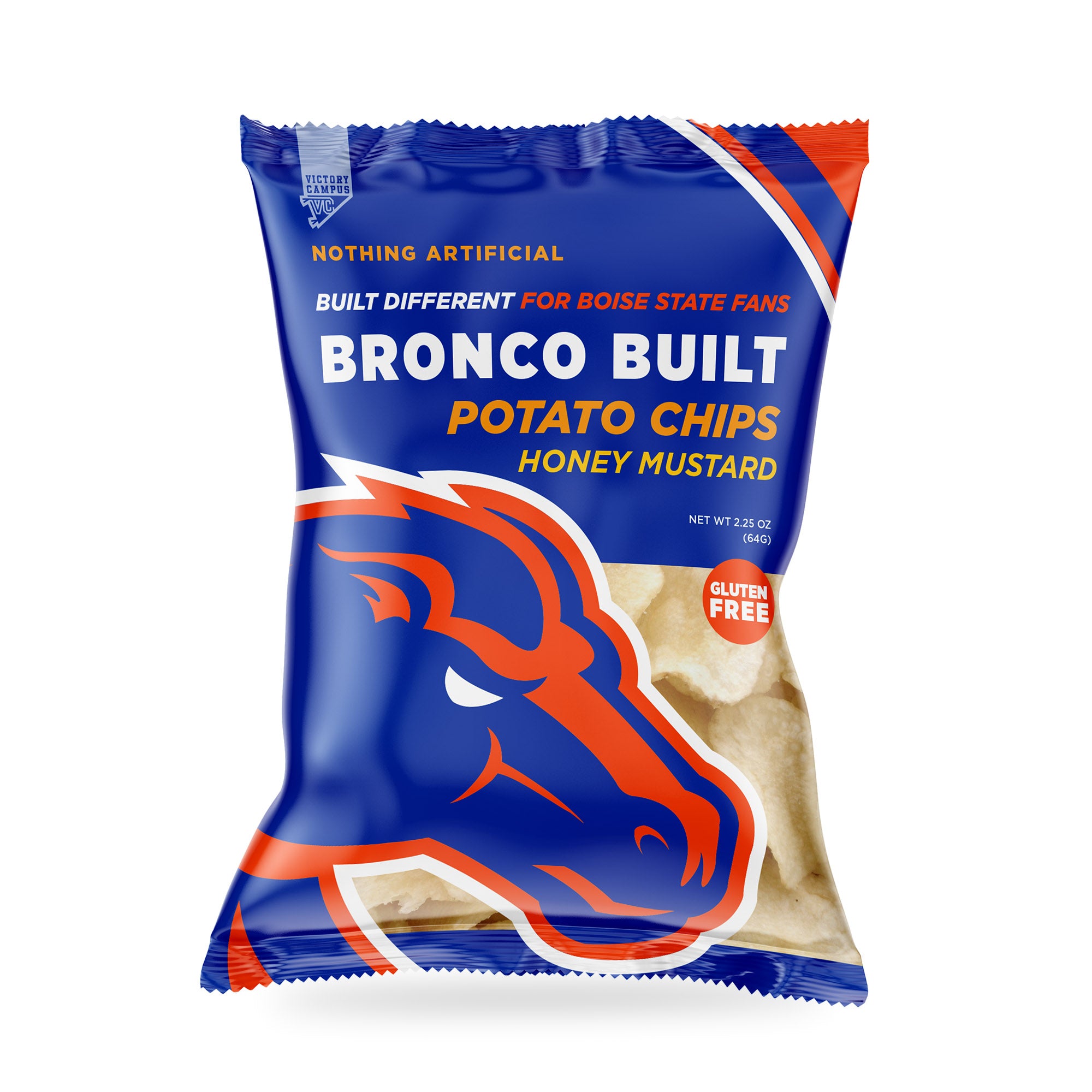 Bronco Built Honey Mustard potato chips bag