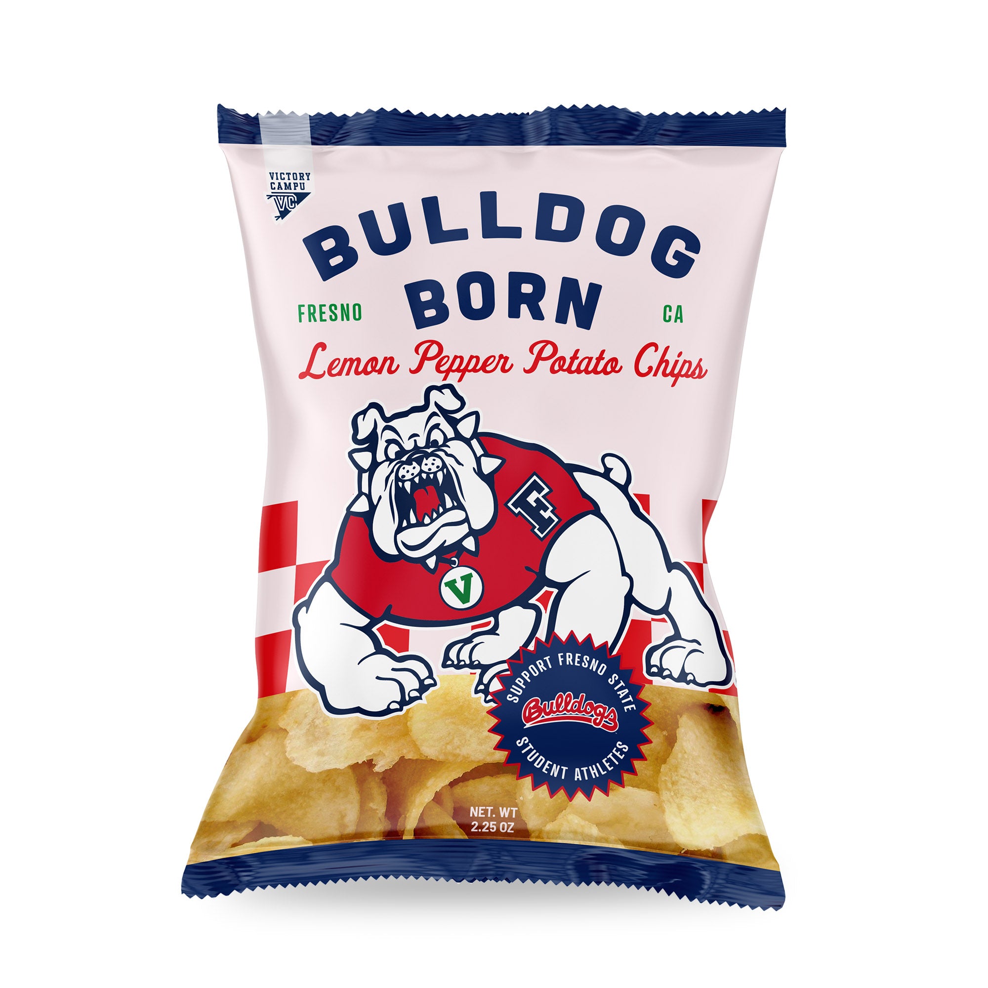 Bulldog Born Lemon Pepper potato chips bag