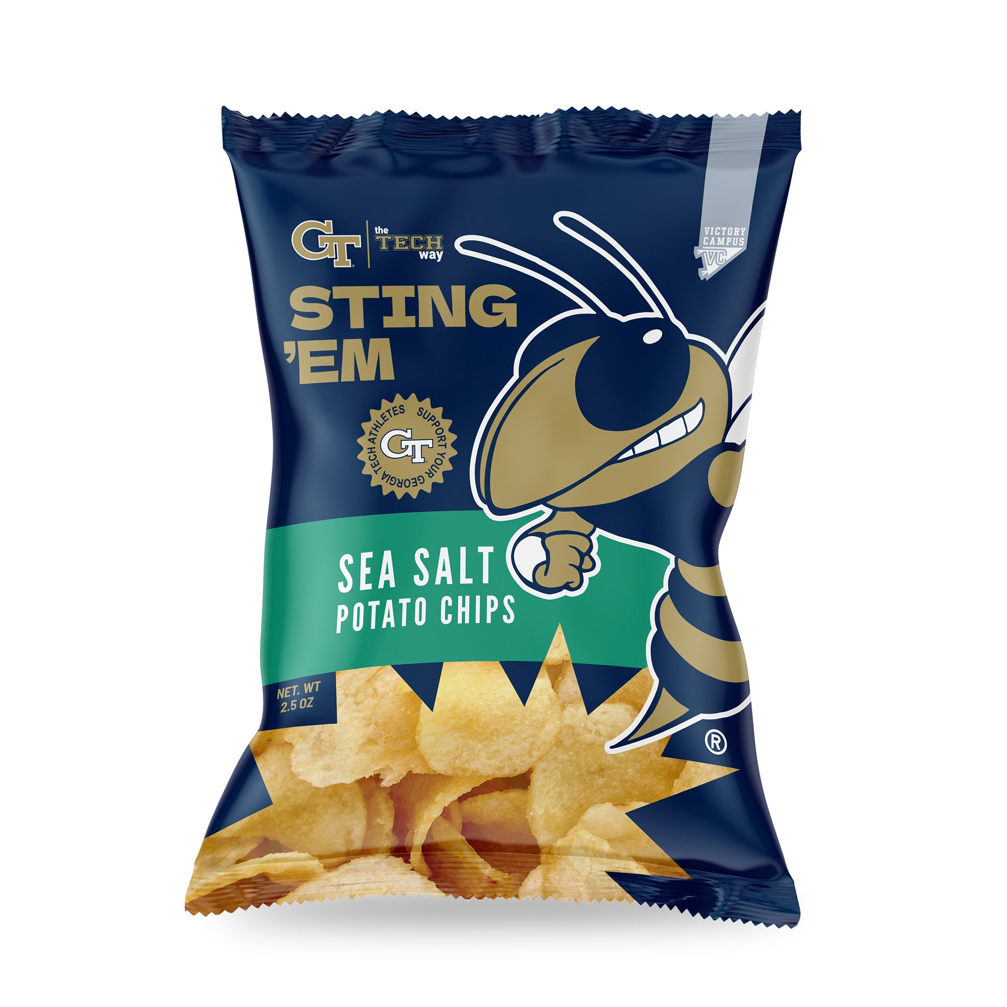 GT Sting 'Em Sea Salt potato chips bag